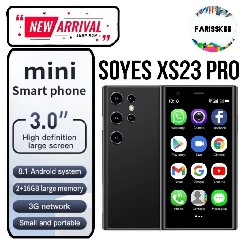 Soyes S23 Pro Android 8.1 2GB+16GB Unlocked Mini Smartphone, 3.0 inch Mini Phone The World's Smallest Cell Phone 3G Network smar